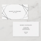 Modern Geometric Pattern Silver Visitekaartje (Voorkant / Achterkant)