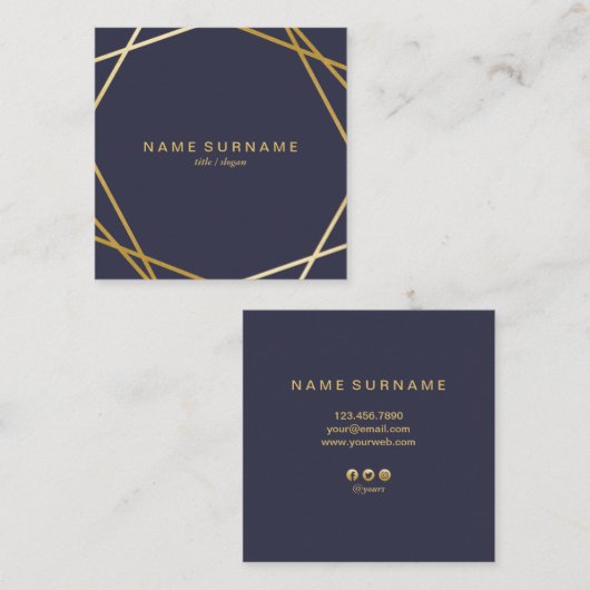 Modern Geometric Pattern Square Visitekaartje (Voorkant / Achterkant)