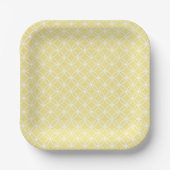 Modern Geometric Pattern Sunny Pastel Yellow Papieren Bordje (Voorkant)