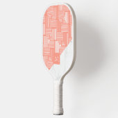 Modern Geometric Pattern White Marble Monogrm Pickleball Paddle (Links)