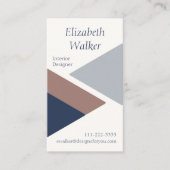Modern Geometric Personalized Blue en Brown Visitekaartje (Voorkant)