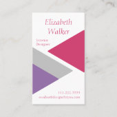 Modern Geometric Personalized Paars and Pink Visitekaartje (Voorkant)