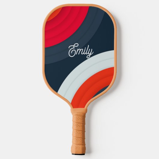 Modern Geometric Personalized Script Name Pickleball Paddle (Achterkant)