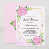 Modern Geometric Pink Hydrangea Vrijgezellenfeest Kaart (Voorkant / Achterkant)