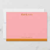 Modern Geometric Pink Orange Bridal Shower Custom Bedankkaart (Voorkant)