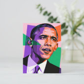 Modern Geometric Portrait of Barack Obama Briefkaart (Staand voorkant)