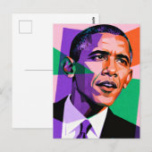 Modern Geometric Portrait of Barack Obama Briefkaart (Voorkant / Achterkant)