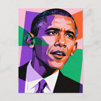 Modern Geometric Portrait of Barack Obama Briefkaart