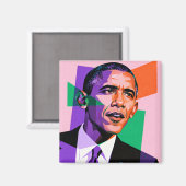 Modern Geometric Portrait of Barack Obama Magneet (Voorkant / Achterkant)