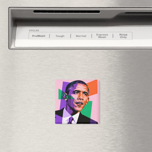 Modern Geometric Portrait of Barack Obama Magneet (Insitu (Vaatwasser))