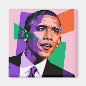Modern Geometric Portrait of Barack Obama Magneet (Voorkant)