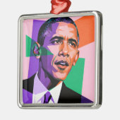 Modern Geometric Portrait of Barack Obama Metalen Ornament (Links)