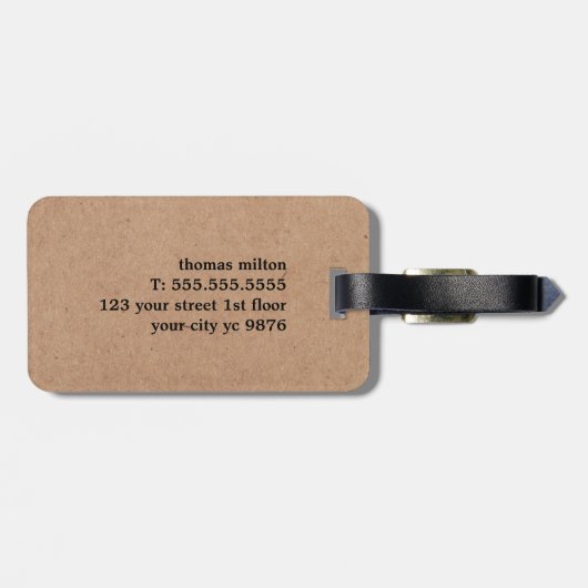 Modern Geometric Printed Kraft White Green Bagagelabel (Achterkant horizontaal)