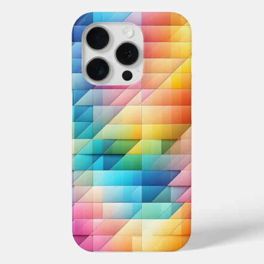 Modern Geometric Prism Phone Case Colorful Diagona (Achterkant)