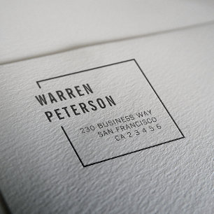 Modern Geometric Professional Name Return-adres Zelfinktende Stempel