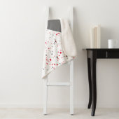 Modern Geometric Red Gray Terrazzo Sherpa Deken (In situ)