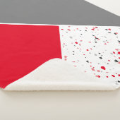 Modern Geometric Red Gray Terrazzo Sherpa Deken (3/4)