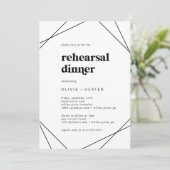 Modern Geometric Rehearsal Dinner Kaart (Staand voorkant)