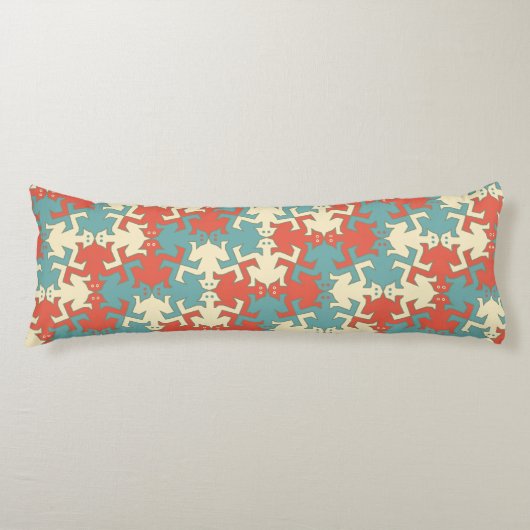 Modern Geometric Retro Strong Mannen Patroon Lichaamskussen (Voorkant)