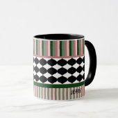 Modern Geometric Sage Green Pink Personalized Mok (Voorkant rechts)