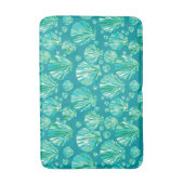 Modern Geometric Seashells, Aqua en Turquoise Badmat (Voorkant Verticaal)