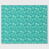 Modern Geometric Seashells, Aqua en Turquoise Cadeaupapier (Vlak)