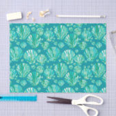 Modern Geometric Seashells, Aqua en Turquoise Tissuepapier (Craft)