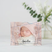 Modern Geometric Shapes Foto Brith Aankondigingskaart (Staand voorkant)