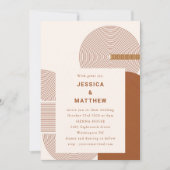 Modern Geometric Shapes Line Terracotta Wedding Kaart (Voorkant)