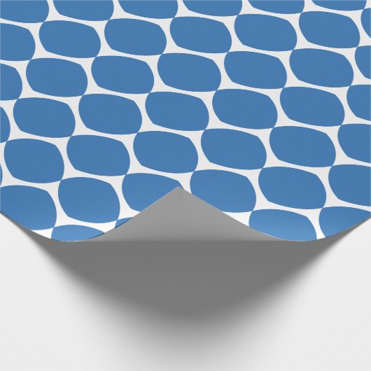 Modern Geometric Shapes Pattern in Blue Cadeaupapier (Hoek)