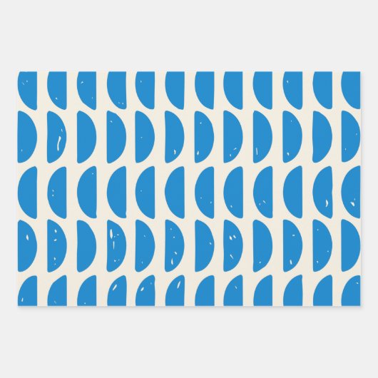 Modern Geometric Shapes Pattern in Blue Inpakpapier Vel (Voorkant 3)