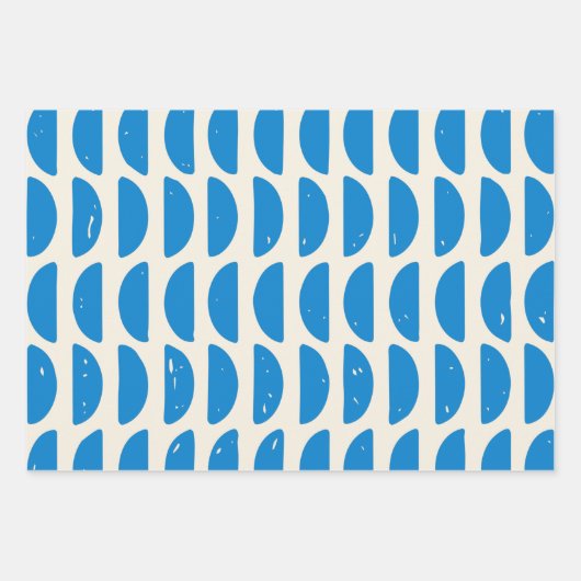 Modern Geometric Shapes Pattern in Blue Inpakpapier Vel (Voorkant)