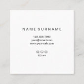 Modern Geometric Silver Square Visitekaartje (Achterkant)