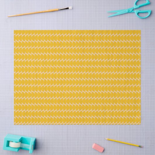 Modern Geometric Simple Shapes Pattern Yellow Tissuepapier (Craft)