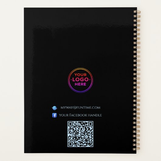 Modern Geometric Sleek Minimalist  Planner (Achterkant)