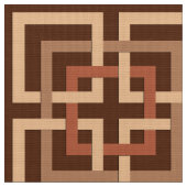 Modern Geometric Squares, Chocolate Brown and Tan Stof (Close Up)