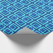 Modern Geometric Squares, Cobalt and Sky Blue Cadeaupapier (Hoek)