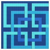 Modern Geometric Squares, Cobalt and Sky Blue Stof (Close Up)