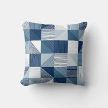 Modern Geometric Squares & Lines, Navy Blue