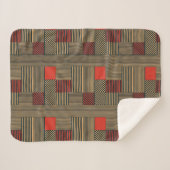 Modern Geometric Stripe Pattern in Red and Tan Sherpa Deken (Voorkant (horizontaal))