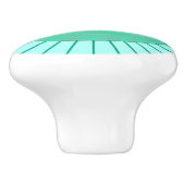 Modern Geometric Sunburst - Aqua en Seafoam Green Keramische Knop (Zijkant)