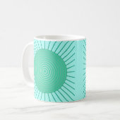 Modern Geometric Sunburst - Aqua en Seafoam Green Koffiemok (Voorkant links)