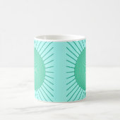 Modern Geometric Sunburst - Aqua en Seafoam Green Koffiemok (Center)