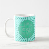 Modern Geometric Sunburst - Aqua en Seafoam Green Koffiemok (Links)