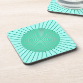 Modern Geometric Sunburst - Aqua en Seafoam Green Onderzetter (Linkerzijde)