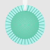 Modern Geometric Sunburst - Aqua en Seafoam Green Ornament (achterkant)