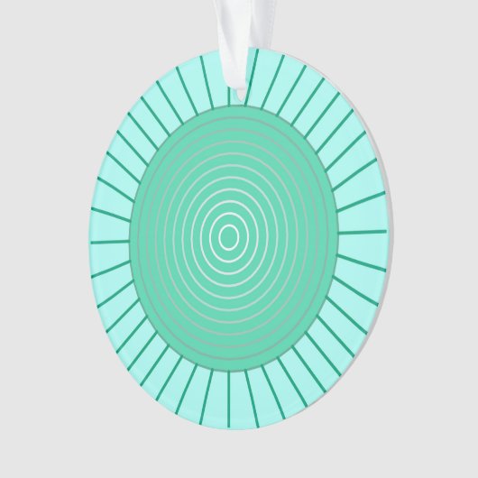 Modern Geometric Sunburst - Aqua en Seafoam Green Ornament (voorkant)