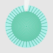 Modern Geometric Sunburst - Aqua en Seafoam Green Ornament (voorkant)