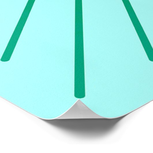Modern Geometric Sunburst - Aqua en Seafoam Green Poster (Hoek)