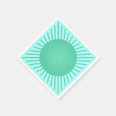 Modern Geometric Sunburst - Aqua en Seafoam Green Servet (Hoek)